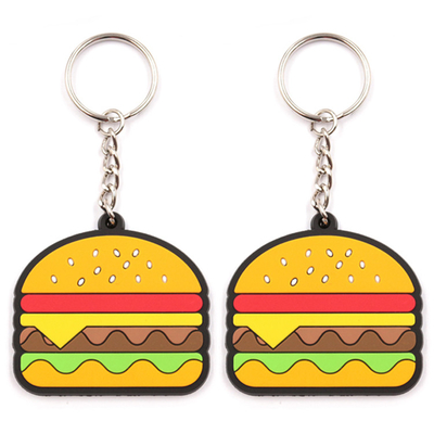 جاکلیدی Soft Cute Burger PVC Chain 2D 3D Promotion Gift Mini Foodchain keychain