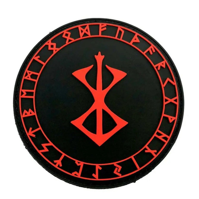 پچ پی وی سی نرم لاستیکی 6C Berserker نام تجاری Sacrifice Red Norse Rune Patch وایکینگ