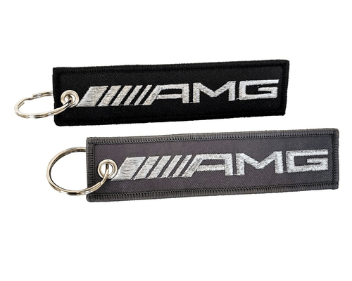 لوگو طراحي شده AMG Keychain Accessory Crew Tag Ring فونت نقره ای سیاه