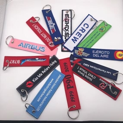 برچسب های شخصی هواپیمای هواپیمایی کلید زنجیر پارچه سفارشی لباسی