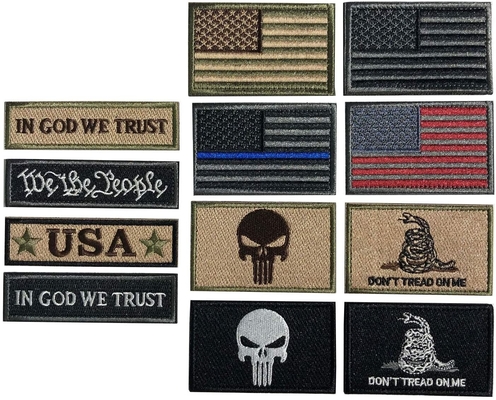 Iron On Backing USA Flag Patch Military Ebroidery Patch Heat Cut Border