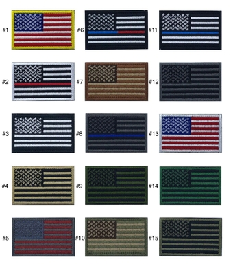 پچ Twill Fabric USA Flag American Patch Merrow Border 2x3 Hook And Loop Patch