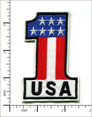 آرم پرچم ایالات متحده آمریکا روی وصله های آهن دوزی شده شماره ONE