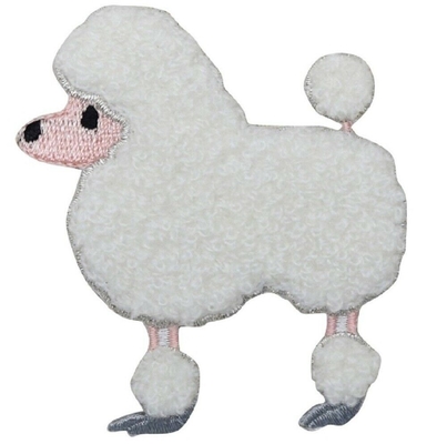 پچ چنیل پودل - سگ سفید، نشان سگ 2-5/8 اینچ (اتو روی)