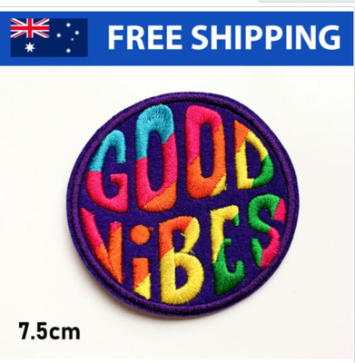 وصله گلدوزی Good Vibes - تکه های گلدوزی Iron Sew On Badge