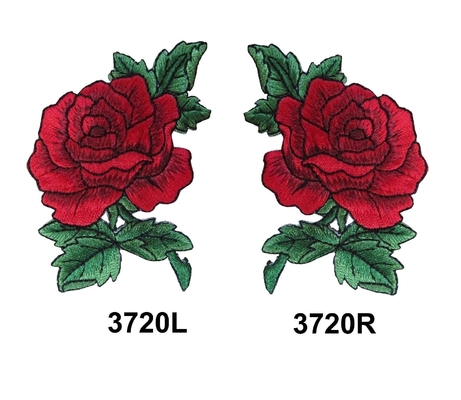 گلدوزی گل رز قرمز دوخت پچ رنگ پنتون سفارشی برای لباس