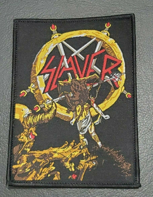 Slayer Music Band نشانهای پارچه بافته بزرگ رنگ پنتون با متالیک