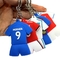 آویز زنجیر کلید پی وی سی رنگی پی وی سی سایز سفارشی نوع لباس فوتبال