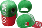 کلاه بیسبال بروکد شده قابل تنظیم بل 3-D مکزیک حروف کشور نشان سبز با قرمز
