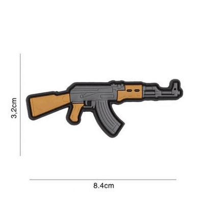 وصله های پی وی سی لاستیکی سفارشی دوبعدی / سه بعدی AK 47 اتو کلاشینکف روی برچسب لباس