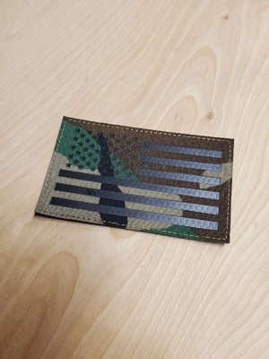 Woodland American IR Flag Patch 3.5x2 اینچ 100% پارچه جناغی گلدوزی