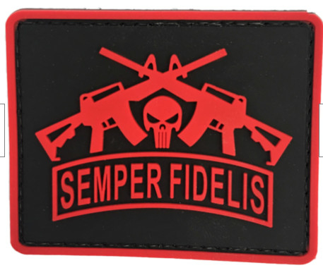 پچ پی وی سی نرم قالب گیری سفارشی USMC Semper Fidelis Marine Corps قرمز برای پوشاک