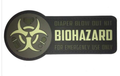 وصله‌های اخلاقی PVC سفارشی Biohazard با نقش برجسته / لوگوی سه بعدی دو بعدی